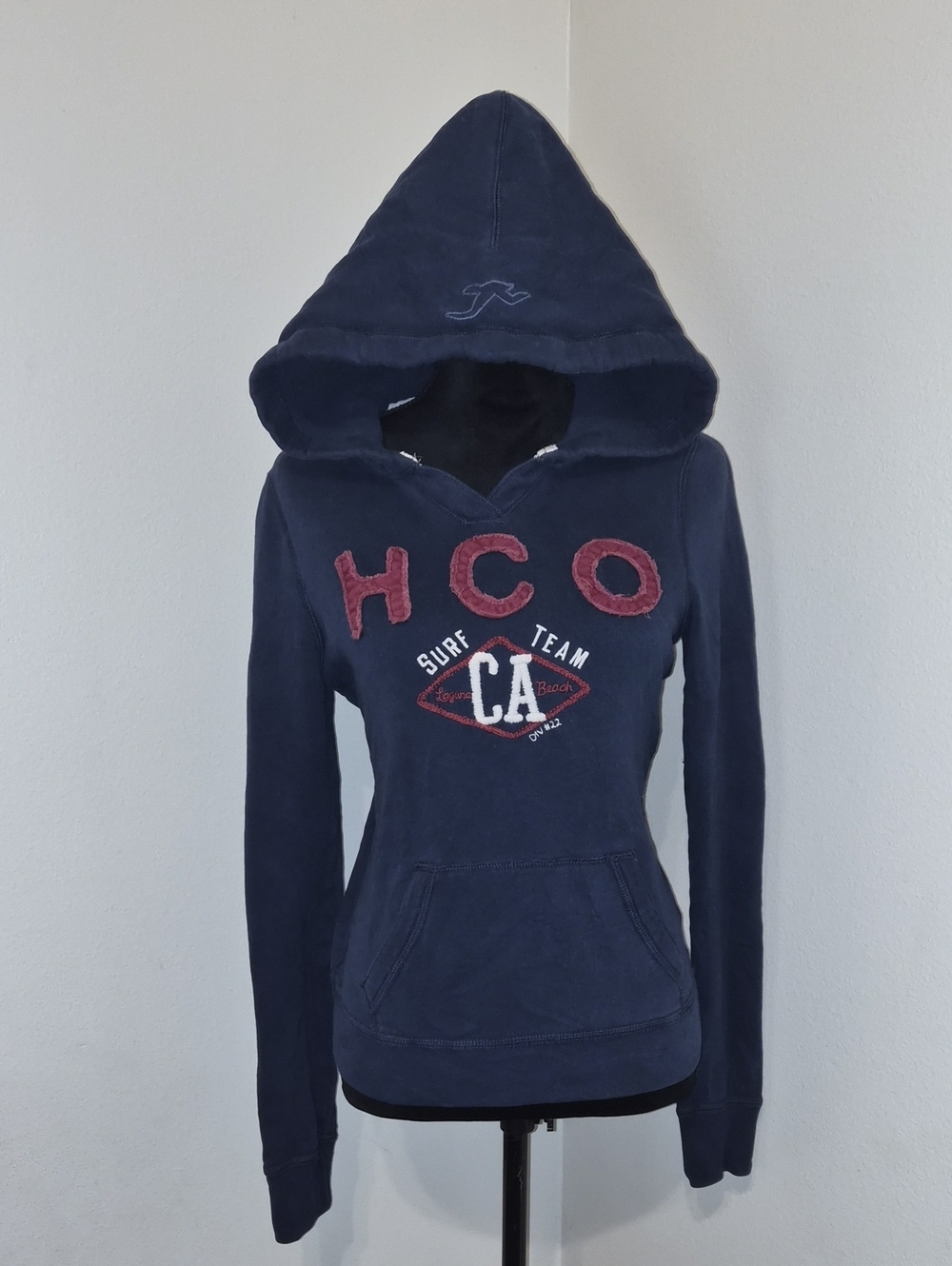 CO Navy Pullover Hoodie with Red Appliqué 'HCO'